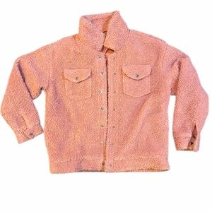 C’est Toi Pink Sherpa Snap-Up Jacket‎ – Size Small